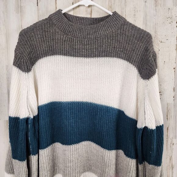 Amaryllis Striped Mock Neck Sweater Size S/M - Picture 4 of 9